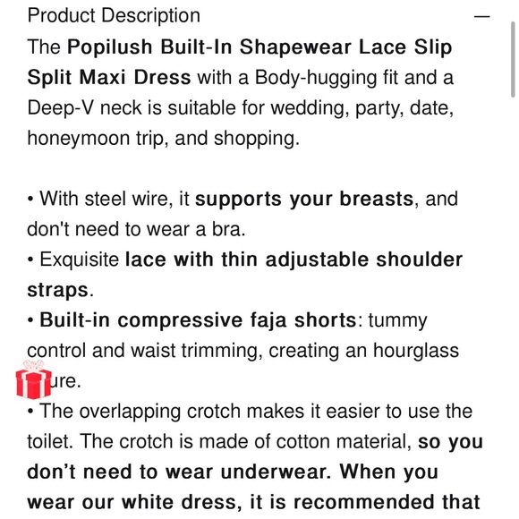 Popilush The Shapewear Dress Lace Slip Split Maxi - Picture 9 of 10